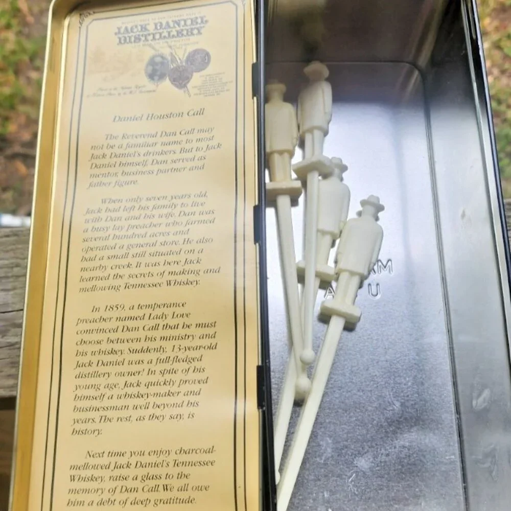 Vintage JACK DANIELS Tin box OLD No 7  WHISKEY HERITAGE‎ SERIES w/swizzle sticks